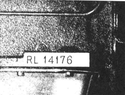 Scan of workshop manual showing location of engine-number stamping.